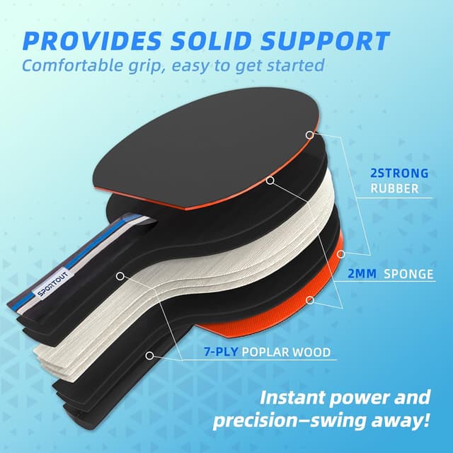 Detalle de Sportout Racchette ping pong set 2