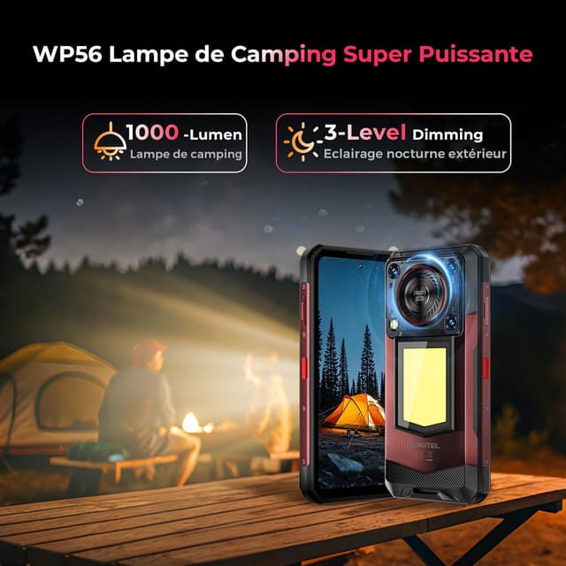 Thumbnail 2 de OUKITEL WP56 incassable 5G lampe camping 1000LM