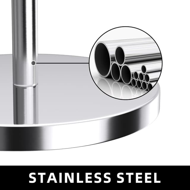 Detalle de niffgaff Free-Standing Toilet Roll Holder (Stainless Steel, Modern Design) – Stores Spare Rolls