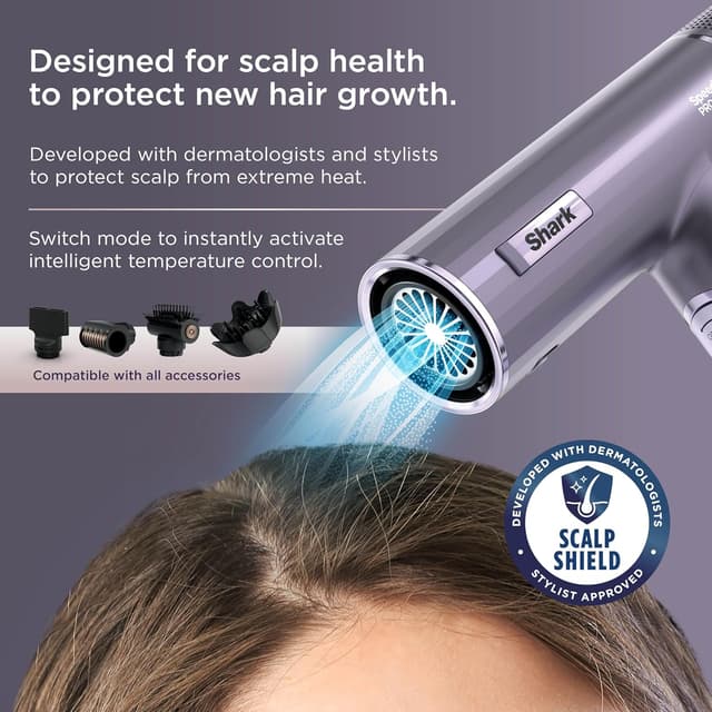 Detalle de Shark SpeedStyle Pro Flex Hair Dryer (HD543PLUK) with Ionic Styling Attachments
