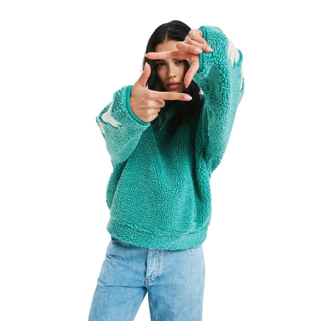 Detalle de Roxy Far Away: forro polar de mujer con cremallera y tejido tipo sherpa