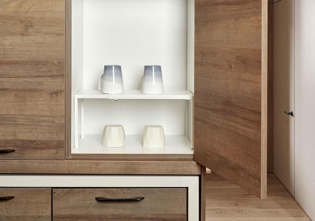 Detalle de Nxconsu Expandable Cabinet Shelf Organizer Riser Rack (Heavy-Duty Metal, White) — width 14.56–24.6 in