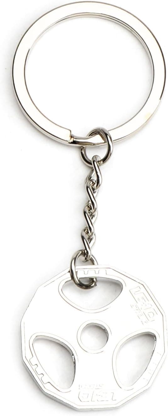 Detalle de OBEISN Edelstahl-Schlüsselanhänger in Hantel-Optik für Fitness-Fans