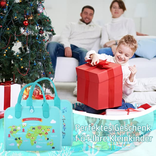 Thumbnail 6 de khlerox Busy Board Montessori-Spielzeug (Filz) – sensorisches Lernaktivitätsbrett für Kleinkinder, grün