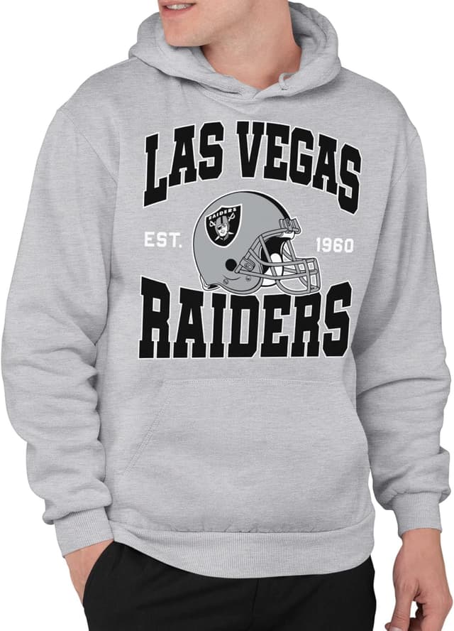 Detalle de Junk Food NFL unisex Signature Pullover Hoodie (Las Vegas Raiders) — relaxed fit
