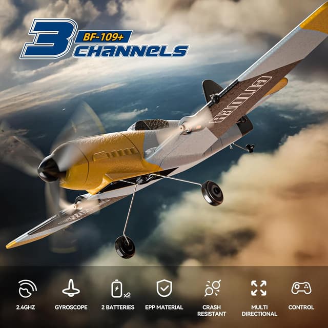 Detalle de DEERC BF-109 RC plane, 2.4GHz