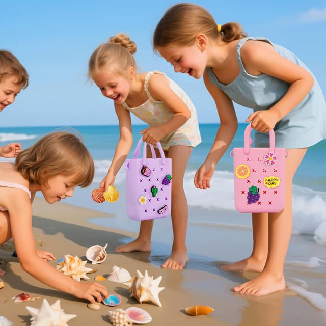 Detalle de Oudizz Silicone Hole Handbag Toddler Purse Crossbody Bag with Adjustable Shoulder Strap