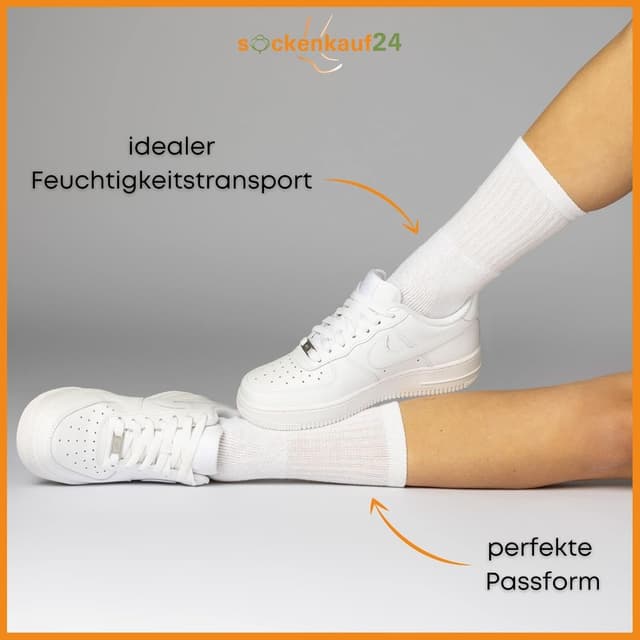 Detalle 2 de 10–20–30 Paar Sportsocken / Tennissocken als Arbeitssocken (Herren & Damen) aus Baumwolle
