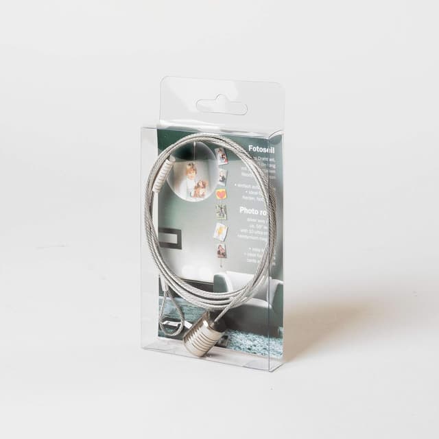 Detalle de Walther Design Photo Corde Argent 1,5 m en métal Double Pack (MD150SD) avec 10 aimants