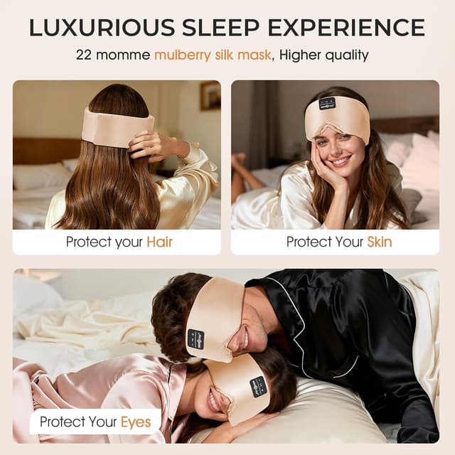 Detalle de MUSICOZY Silk Sleep Mask Headphones 14H