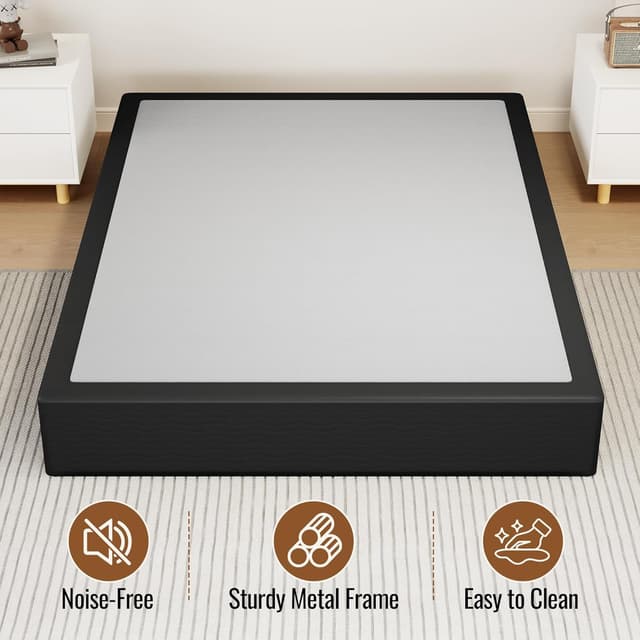 Detalle de Mashomdec Full Size 10 Inch Heavy-Duty Metal Box Spring (up to 2500 lbs) with Noise-Free Frame and Removable Cover