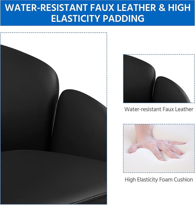 Detalle de Yaheetech sedia ufficio poltroncina reclinabile in finta pelle/velluto, altezza regolabile con ruote e seduta girevole a 360° (fino a 136 kg)