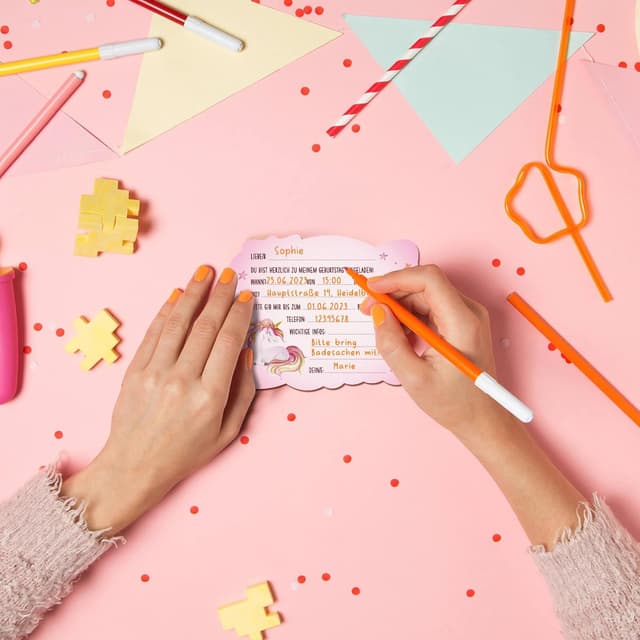 Thumbnail 5 de BIROYAL 12 Einladungskarten Einhorn 🎉