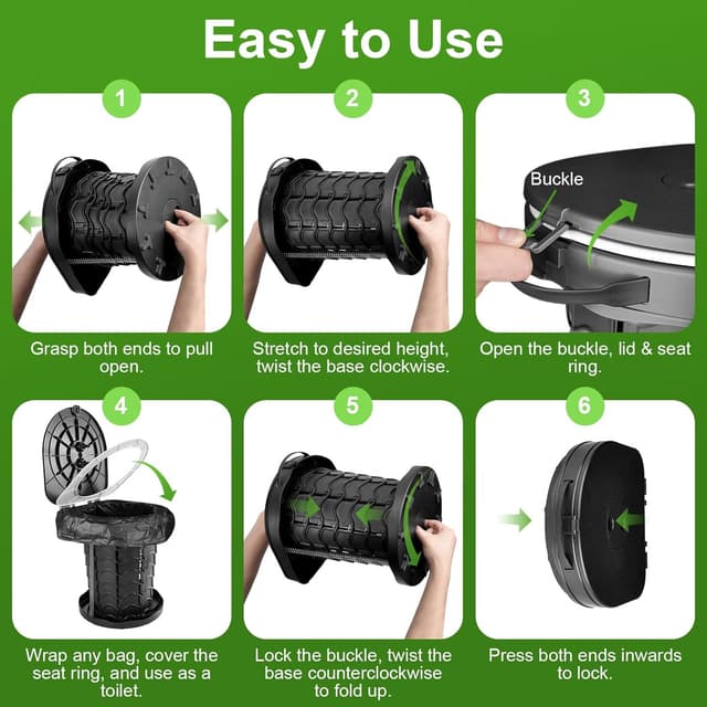Thumbnail 4 de imodomio Folding Camping Toilet 180 kg capacity 🚽