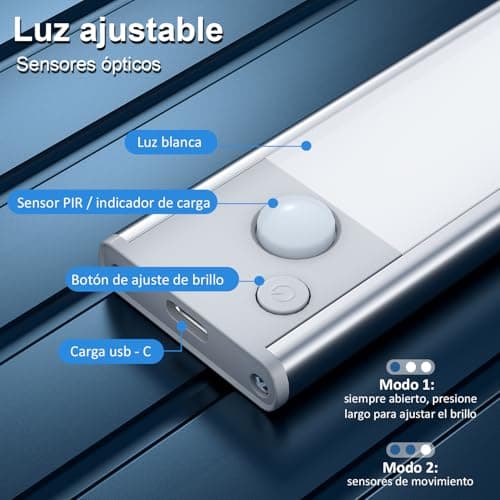 Detalle de JEKEMORYE Barra LED sensor 6000K 1100 mAh