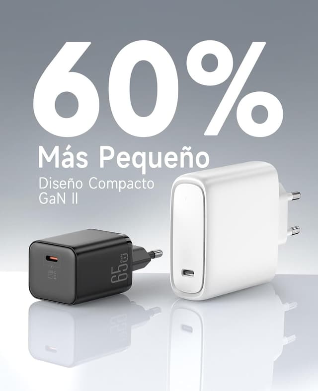 Detalle 2 de ViSSKO cargador de 65W para MacBook Air con USB-C PD 3.0 y GaN II (cable trenzado USB-C de 2 m)