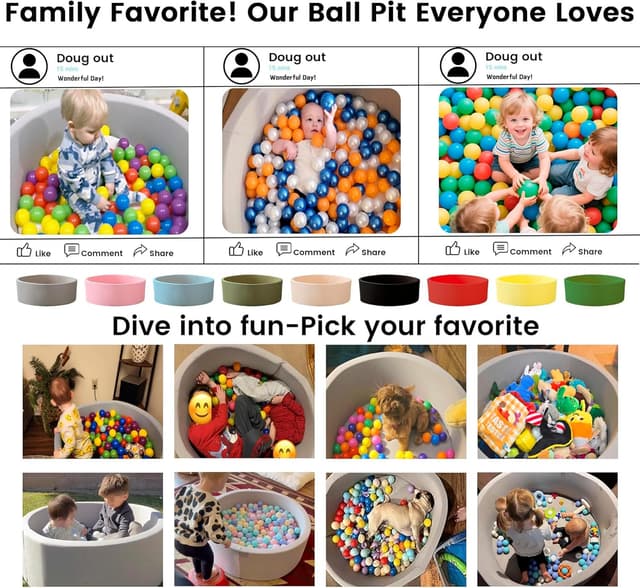 Thumbnail 6 de Zedachica Memory Foam Ball Pit for Toddlers (1–3 years), Round Play Ball Pool, Baby Blue (NO Balls)