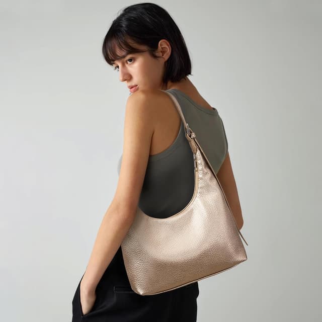 Detalle de KALIDI Damen Handtasche Schultertasche PU Leder Tote Bag Vintage Hobo mit verstellbarem Gurt (26 x 18 x 10 cm)