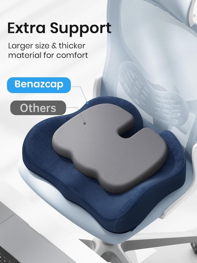 Detalle de Benazcap Seat Cushion Memory Foam for Sciatica