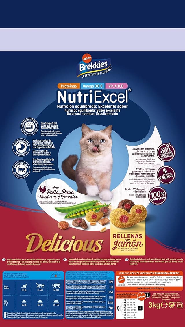Thumbnail 2 de Brekkies Pienso Delicious 3000 gr para gatos 🐱
