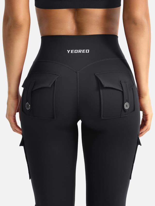 Detalle de YEOREO CoreFlex flare leggings high-waist with pockets