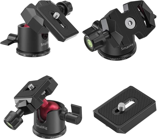Detalle 2 de SMALLRIG Mini-Kugelkopf 360° Panorama BUT2665 mit 1/4" Gewinde & Schnellwechselplatte
