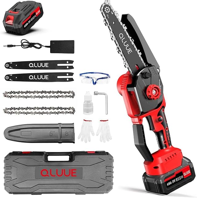 Imagen de Mini motosierra QLUUE🔋 8" con 1150W, seguridad y accesorios en OfertitasTOP