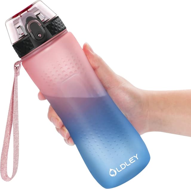 Thumbnail 6 de Oldley 750ml/25oz Sports Water Bottle (BPA-free, leakproof, time markings) – Transparent Pink