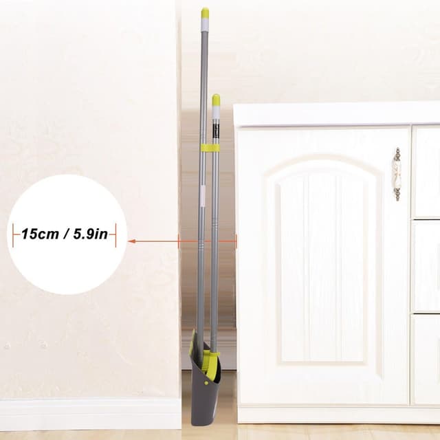 Detalle 2 de TreeLen Broom and Dustpan Set with Long Handle—Snap-Together Stand-Up Sweep Combo