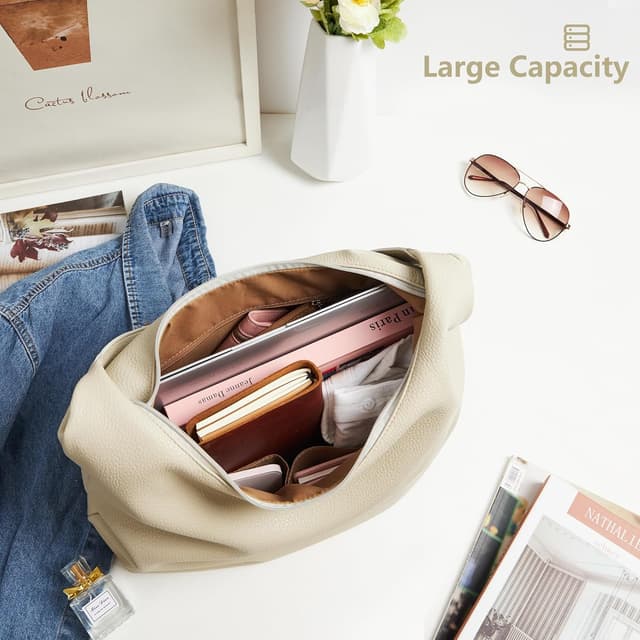 Detalle de KALIDI vegan leather tote bag large capacity