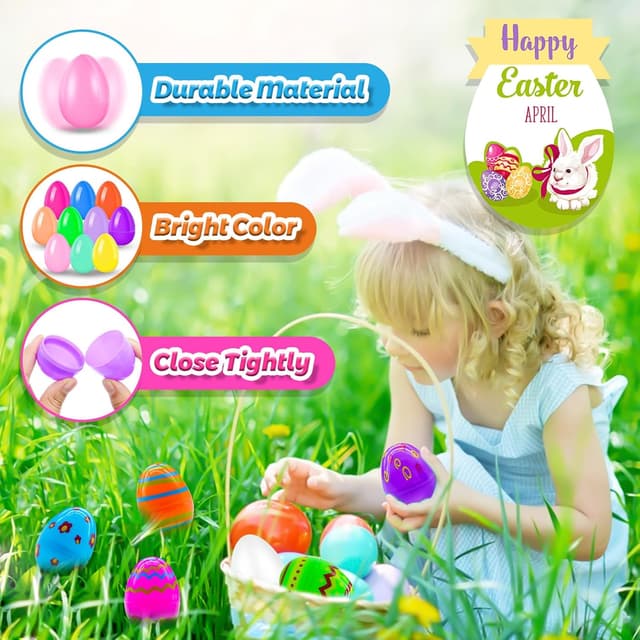 Thumbnail 3 de RALLYPANDA 500Pcs Empty Plastic Easter Eggs