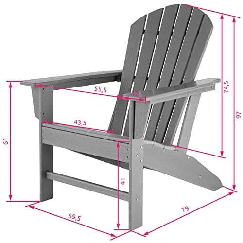 Thumbnail 2 de TecTake Silla Adirondack con Reposapiés y Tumba ☀