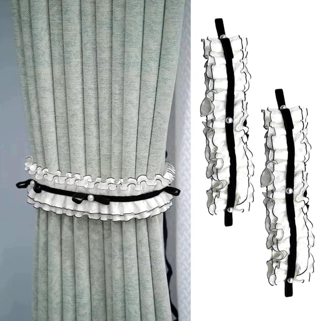 Detalle de LIANCHEN Gestrickte Vorhang Halter 48 cm