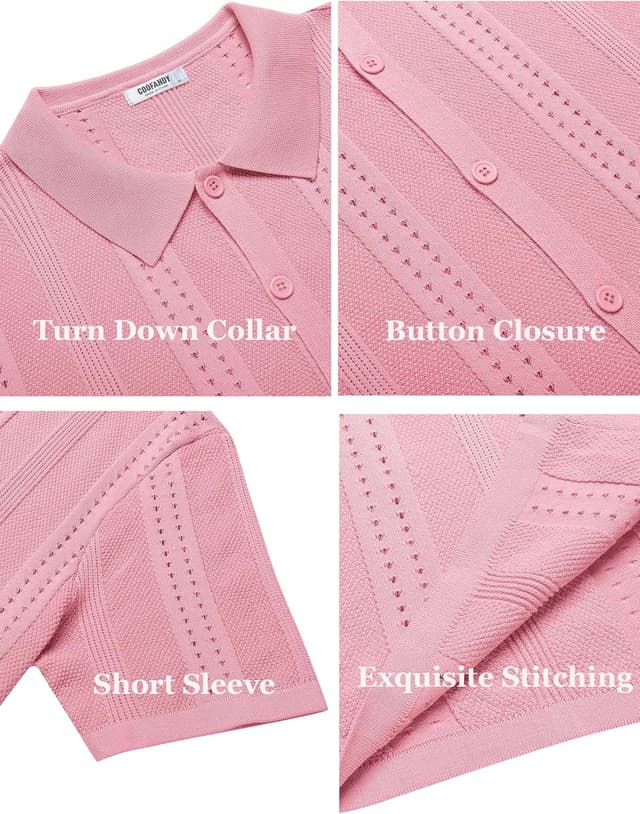 Thumbnail 5 de COOFANDY Men's Knit Polo Shirt