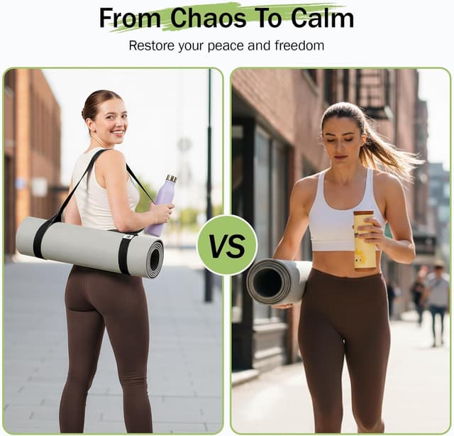 Detalle de Slim Panda adjustable yoga mat carry straps (cotton) – strap sling with loop, yoga mat not included