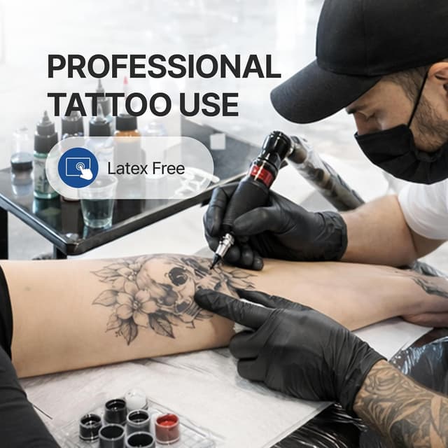 Detalle de Schneider Vinyl Synthetic Exam Gloves, 4 Mil (Latex-Free) — Disposable Black Gloves for Medical, Food Prep & Cleaning