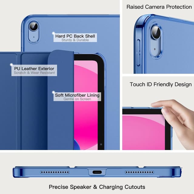 Detalle de JETech Case for iPad A16 11th/10th Navy