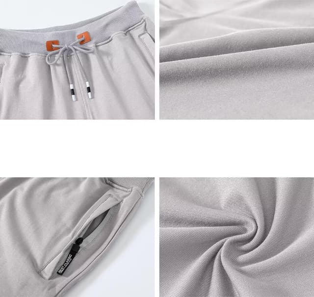 Detalle 2 de QPNGRP Men’s Casual Shorts with Drawstring, Zipper Pockets, and Elastic Waist