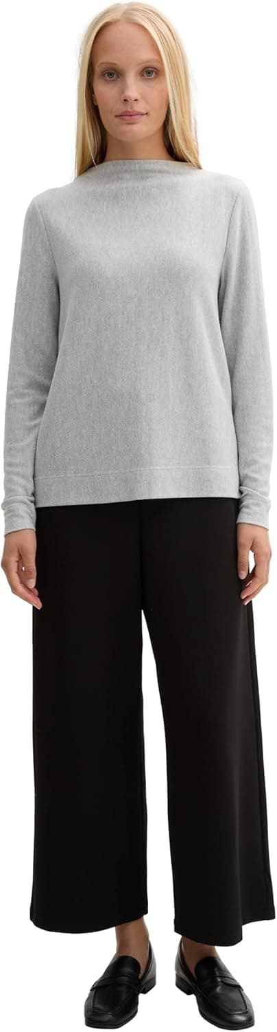 Detalle 2 de TOM TAILOR maglietta donna a maniche lunghe a righe dall’aspetto brillante