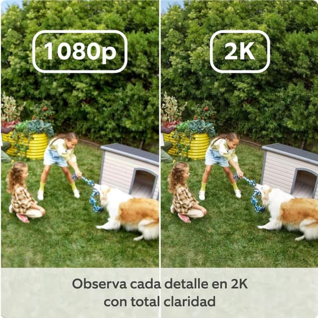 Detalle de Ring Outdoor Camera Plus 2K con enchufe y visión nocturna