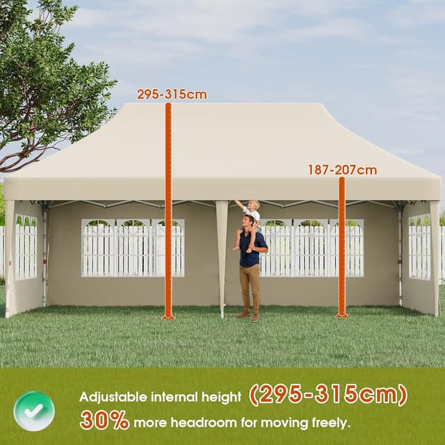 Thumbnail 2 de JUMMICO Pavillon Pliable 3x3m à Toit Pointu