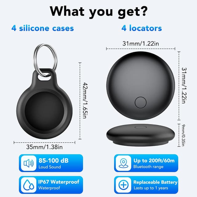 Thumbnail 6 de CASCHO Air Tracker Tags 4-Pack for Apple Find My (iOS Only) — Waterproof Bluetooth Item Finders with Replaceable Battery