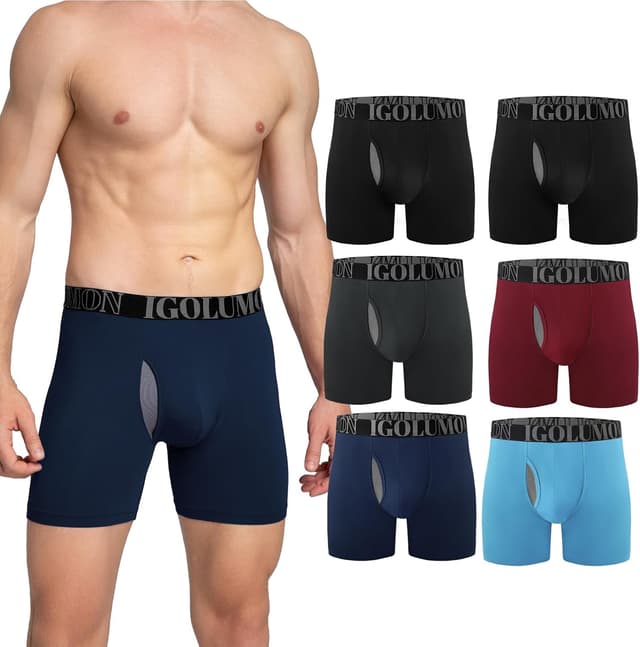 Thumbnail 6 de IGOLUMON Bamboo men’s boxers shorts multipack with fly (95% bamboo rayon)