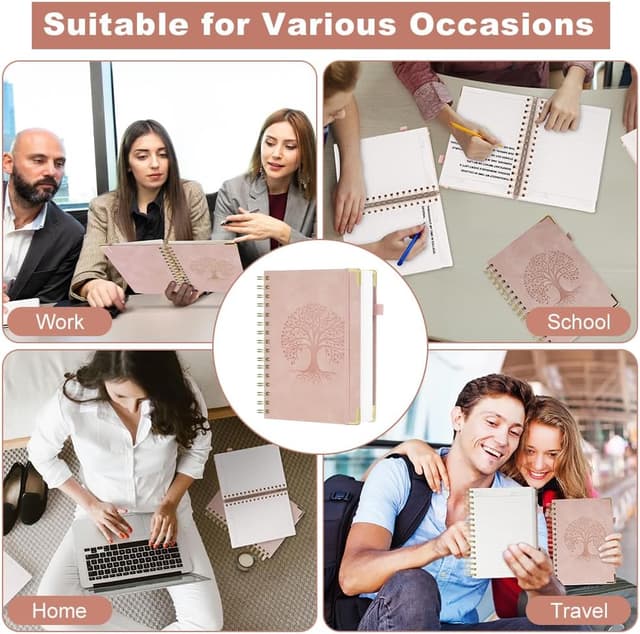 Thumbnail 6 de AOOSU Spiral Notebook A5 Copertina PU Albero Rosa