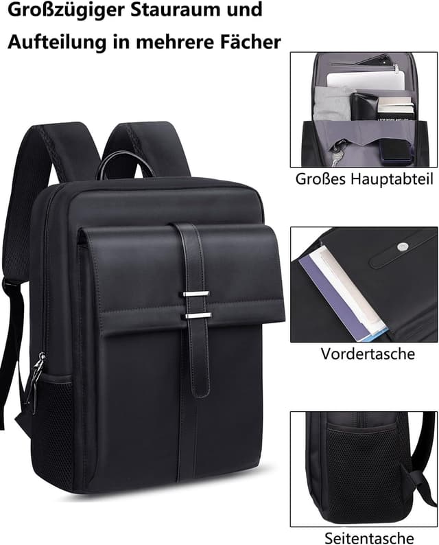 Detalle 2 de Dobaly Rucksack 15,6 Zoll Laptopfach wasserdicht