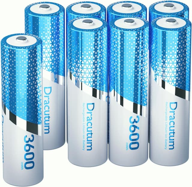 Detalle de 1,5V wiederaufladbare AA Lithium-Akkus (8 Stück) mit konstanter Spannung – 3600 mWh