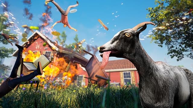Detalle de Goat Simulator Remastered PS5 videojuego con DLC incluido