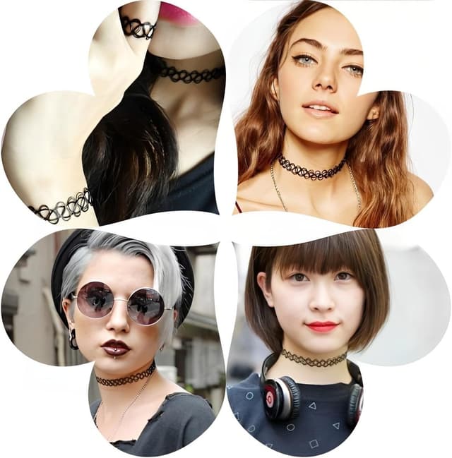 Detalle 2 de HZXINYI Halsketten-Set mit 12 Stück schwarz