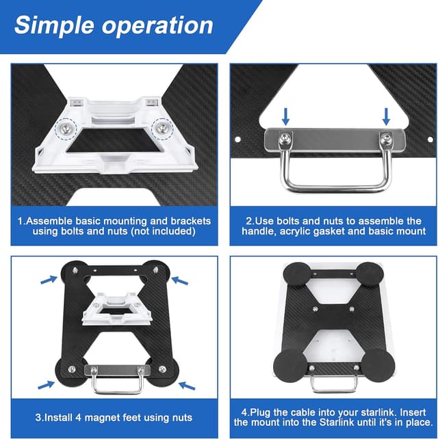 Thumbnail 3 de Starlink Mini Carbon Fiber Magnetic Roof Mount 1.7