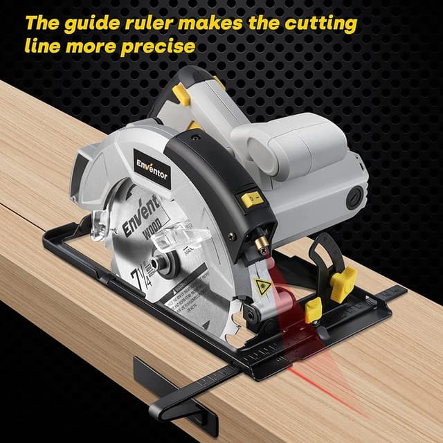 Detalle 2 de Enventor Enventor Circular Saw (1200W) with Laser Guide, 185mm Blades and Adjustable Depth